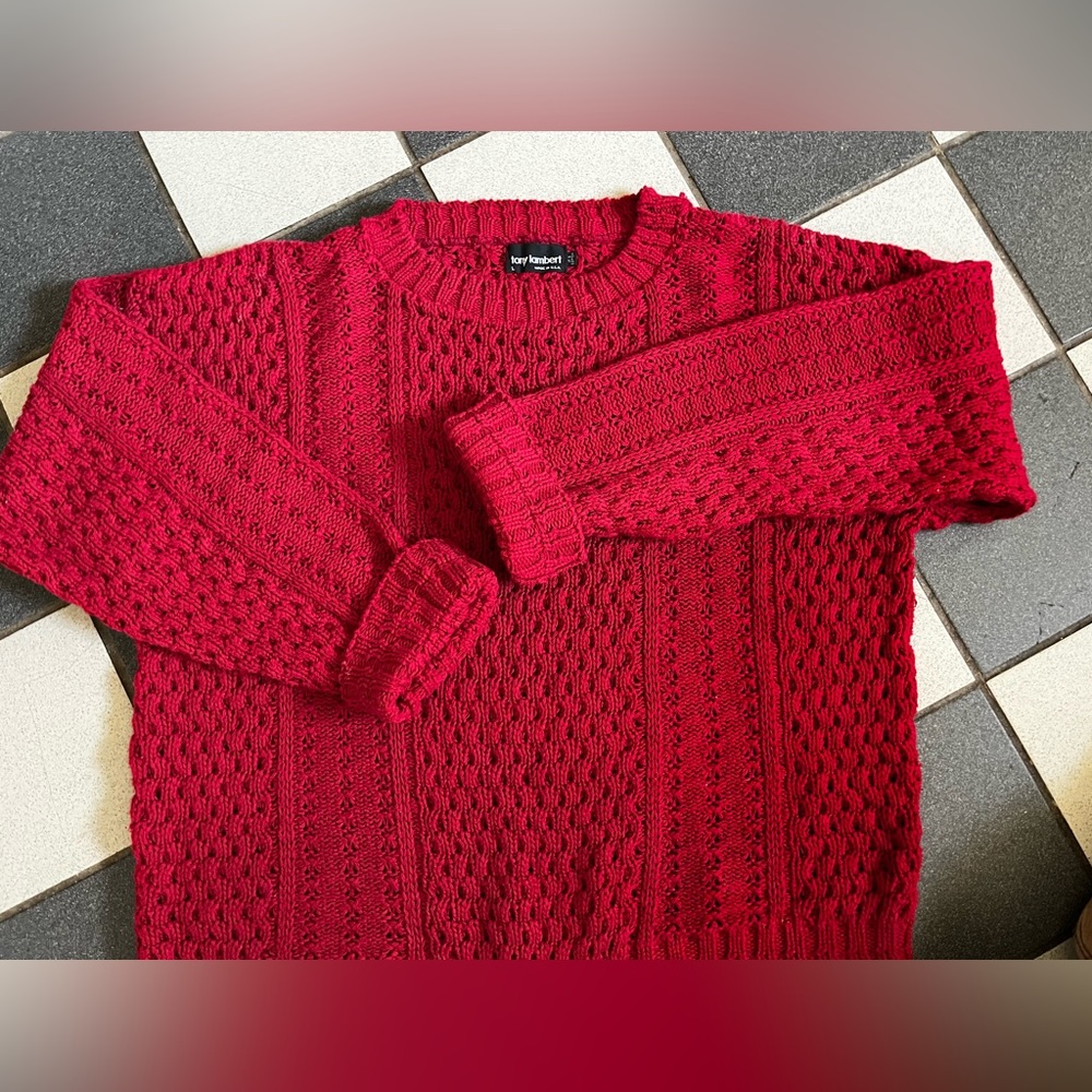 Vintage Tony Lambert Chunky Knit Pullover Sweater Size L